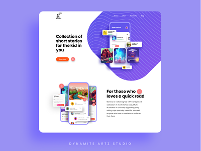 Stories app web UI design