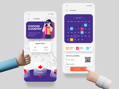 IELTS training and learning app UI design design figma illustration typography ui ui design uidesign uiux ux vector