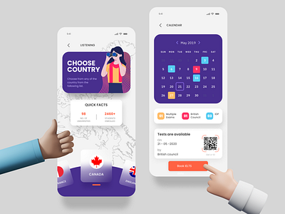 IELTS training and learning app UI design