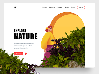 Website Design - Explore the Nature branding design figma illustration logo typography ui ui design uiux ux vector