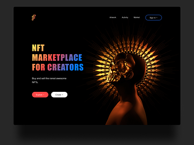 NFT Markeplace Webdesign 3d branding design figma illustration nft typography ui ui design ux