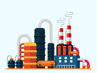 Oil Refinery flat vector illustration adobe illustrator cc design flat illustration illustrator vector