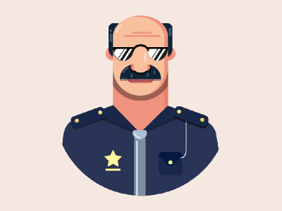 police man flat vector