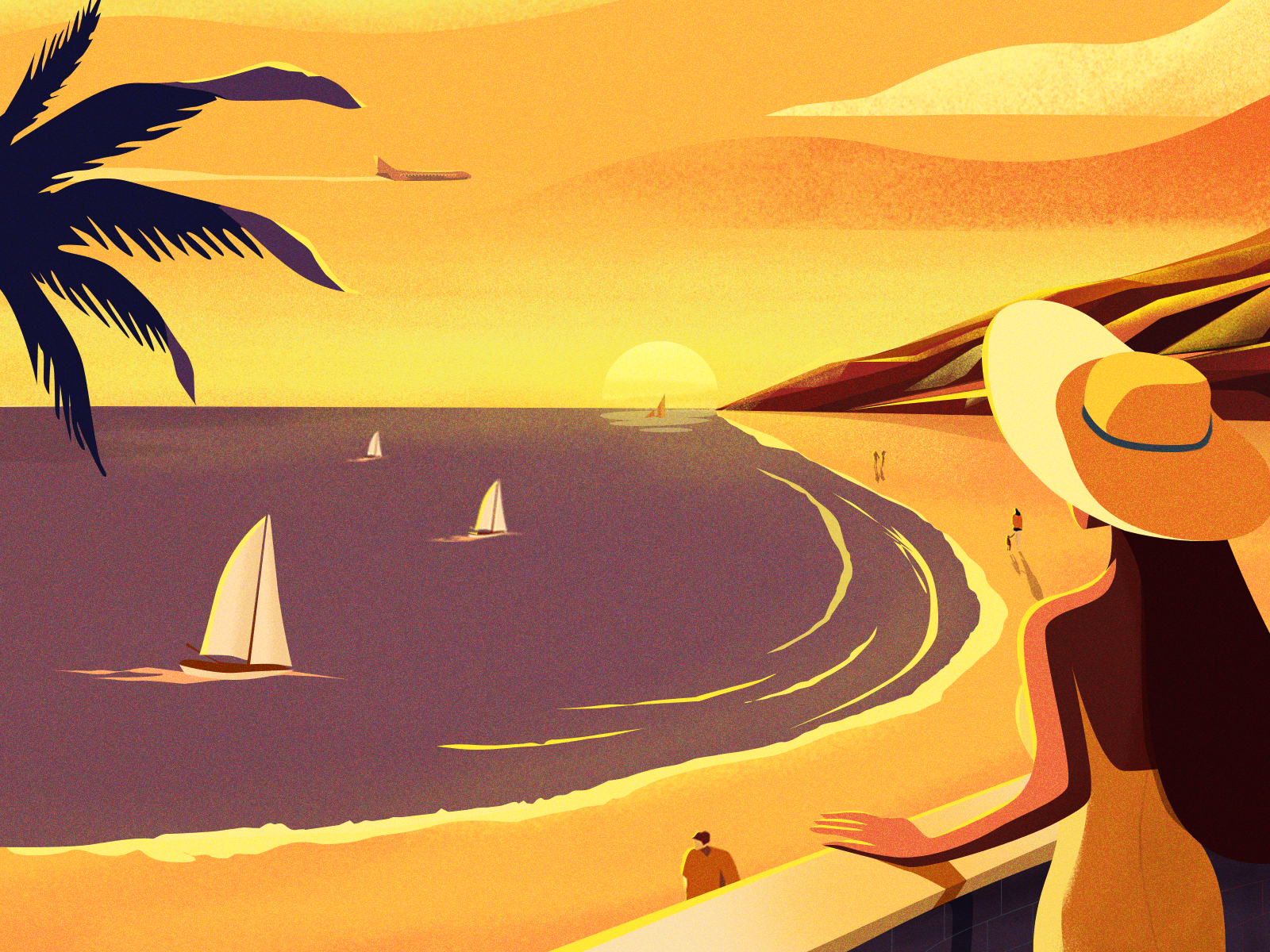 Tourism illustrations by Ayuan for Blank Lab on Dribbble