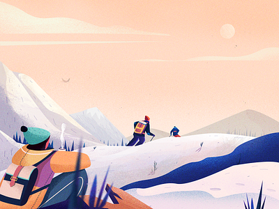 Ski illustrations color illustration snow winter