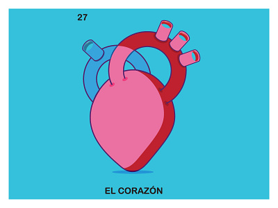 El Corazon Loteria clean corazon heart illustration illustrator loteria love modern spanish
