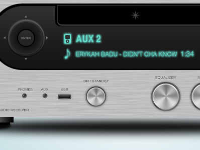 Audio Receiver amplifier audio receiver brushed steel erykah music photoshop