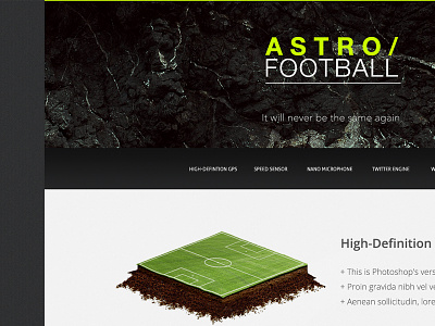 Astro Football astro content cube football grass photoshop pitch soccer under construction web