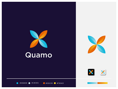 Quamo logo design abstract advertising background brand branding business company concept corporate creative design element icon identity logo paper set sign symbol vector