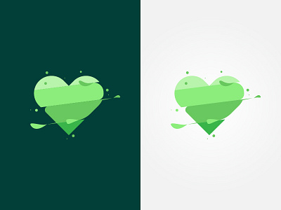 heart green design flat flat design graphic design icon illustration logo minimal vector
