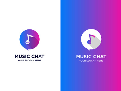 Music chat modern logo design