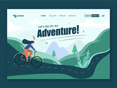 Mountain-view-vector-illustration-landing-page-design