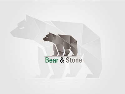 Bear and stone animation bear bear and stone brand branding character design flat design graphic design icon illustration lettering logo poligon stone typography vector