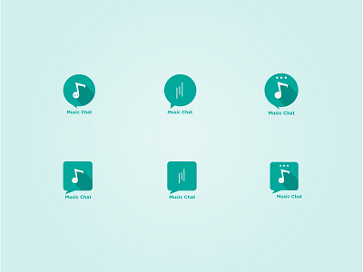 Music Chat Icon brand branding chat design flat design icon mobile icon music music chat music chat icon typography