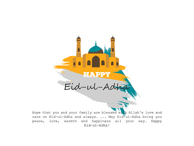 Happy eid ul adha design eid eid ul adha flat design graphic design happiness happy happy eid happy eid ul adha illustration invitation card mosque muslims vector