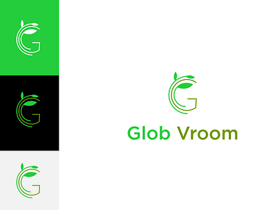 Glob Vroom logo G icon with leaf