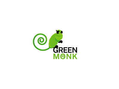 Green Monk Logo 2d app branding design flat green logo icon logo logo design monkey logo vector web