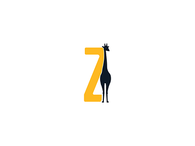 Z Lettering with Ziraff | Logo Mark 2d animal clean concept lettering logo logo design logo mark logotype shadow vector z letter zebra