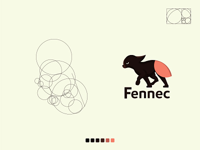 Fennec Fox Logo angry colors golden ratio logodesign logomaker mascot logo rare fox shadows