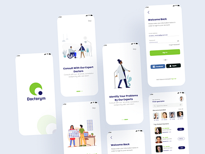 Doctor App UI Project app behance best shot case study clinic doctor health care hospital medical minimal paitient typography ui ux