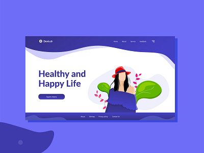 Healthy Happy Life 2d art branding clean design devis.dr doctor app happy hour header design healthy lifestyle illustration life uiux vector