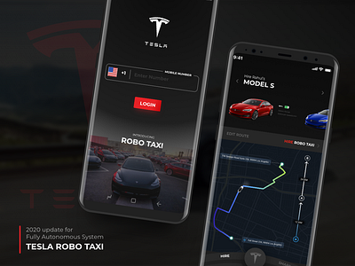 Tesla RoboTaxi App Concept app autonomous driving cab cab booking concept robotaxi taxi taxi app tesla