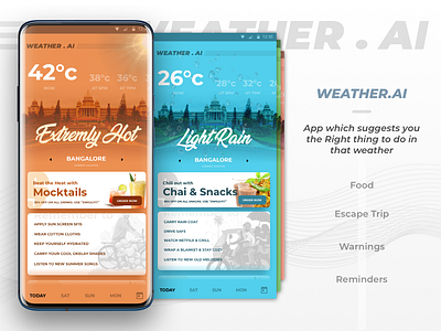 Weather.Ai Concept (Uplab Challenge) app autumn concept design rain rainy spring summer ui ux weather app weather forecast weather icon winter