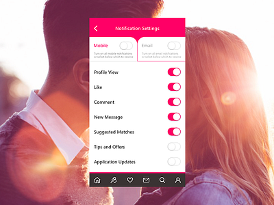 Settings #DailyUI #007 dailyui dating settings