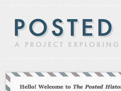 Posted Histories blue grey web design