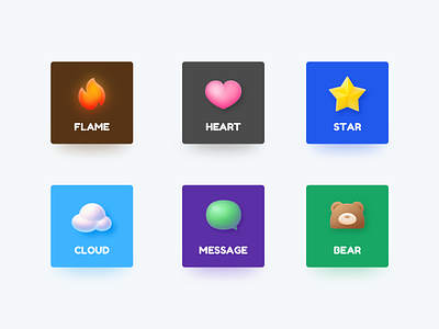 Icons upgraded bear cloud flame heart icon icons illustration message star