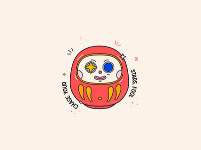 Daruma Clown Doll branding cuteillustration daruma darumadoll design digital art flat graphicdesign icon identity illustration illustration art illustration digital vector