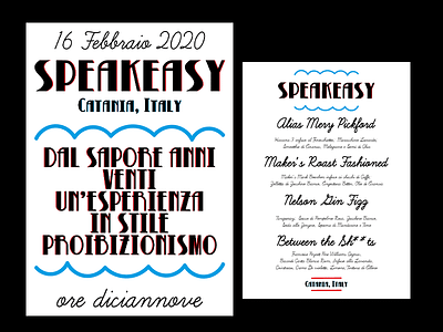 Proposal Poster & Menu New opening Speakeasy cocktail bar design designer freelance graphic design graphic designer italy london menu poster poster design speakeasy typography