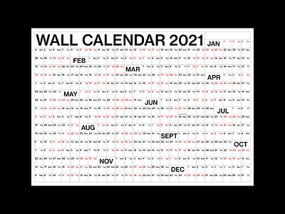 WALL CALENDAR 2021 2021 calendar designer giveaway graphic design graphic designer london studio typography