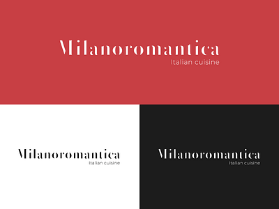 Milanoromantica / Italian cuisine brand branding corporate branding design designer graphic design logo logodesign logos logotype london red restaurant restaurant branding restaurant design typography vector