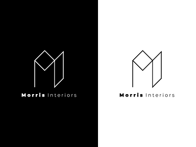 Morris Interiors black brand branding corporate branding design designer graphic design illustration interior design logo logodesign logos logotype london typography vector white