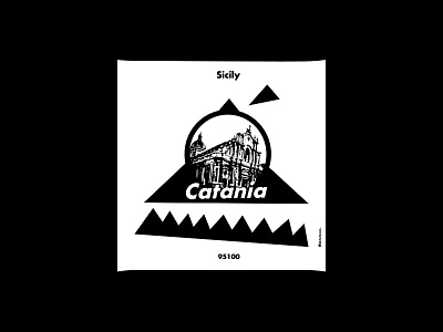 Week 01: Catania sticker blackandwhite cathedral designer dribbble fun graphic design graphic designer history hometown london nature sea stiker typography volcano weekly warm up