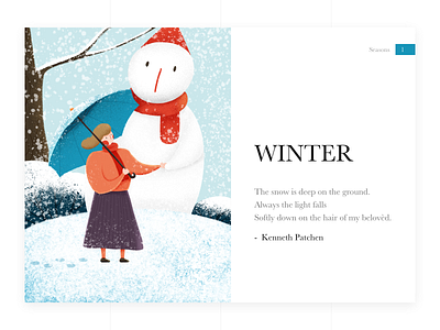 winter girl illustration snow snowman winter