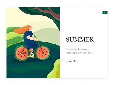 Summer bike girl illustration summer watermelon