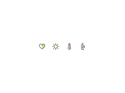 Florina Icons drop flora flower heart icon icon set iconography icons leaf leaves love plant sun temperature tree vector vegan veggies water