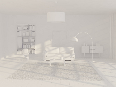 Living Room Couch 3D Rendering