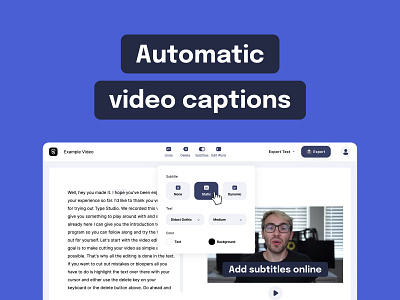 Automatic Subtiltes by Type Studio on Product Hunt