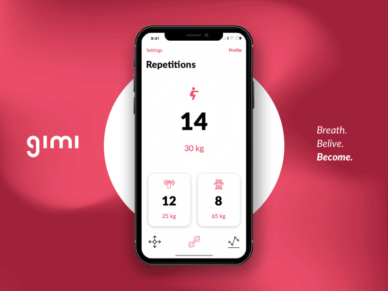 gimi | Gym Tracking app fit fitness gui gym interface ios iphone iphone x sport strong training ui user interface design weight lifting workout