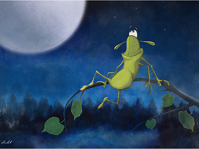 Funny Bug adventure bug childrens illustration dreamer fairy tale illustration insects night
