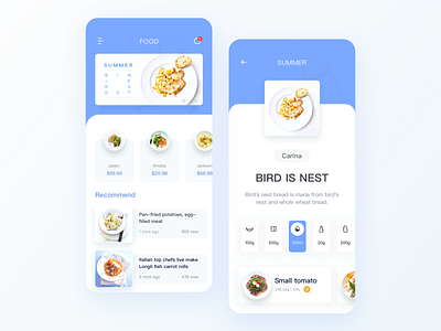 2019 07 11 Food app blue cook food ui