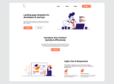 Landing page design ui ux