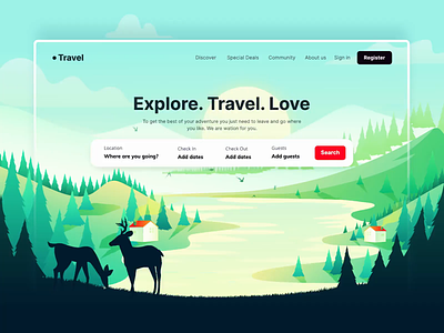 Travel Web Animation Concept 2d animation after effects aftereffects animal rigging animation booking order design holiday holiday app illustration interaction motion motion graphics travel guide travel landing page travel website trip planner ui uiux travel vacation