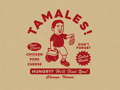 Tamales! Tamales! food illustration menu vintage