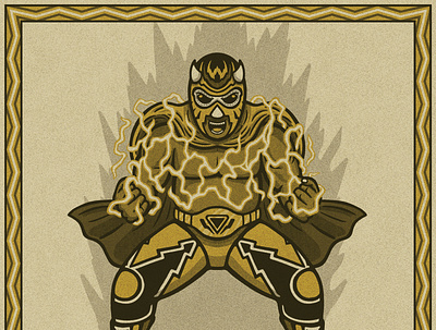 Wonderboy illustration lightning lucha luchador wrestler