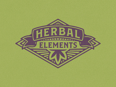 Herbal Elements Logo marijuana stamp vintage