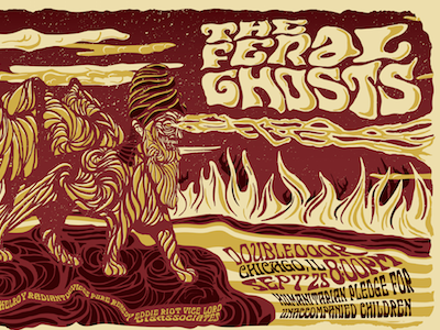 The Feral Ghosts at Double Door door double feral ghosts gig poster psychedelic